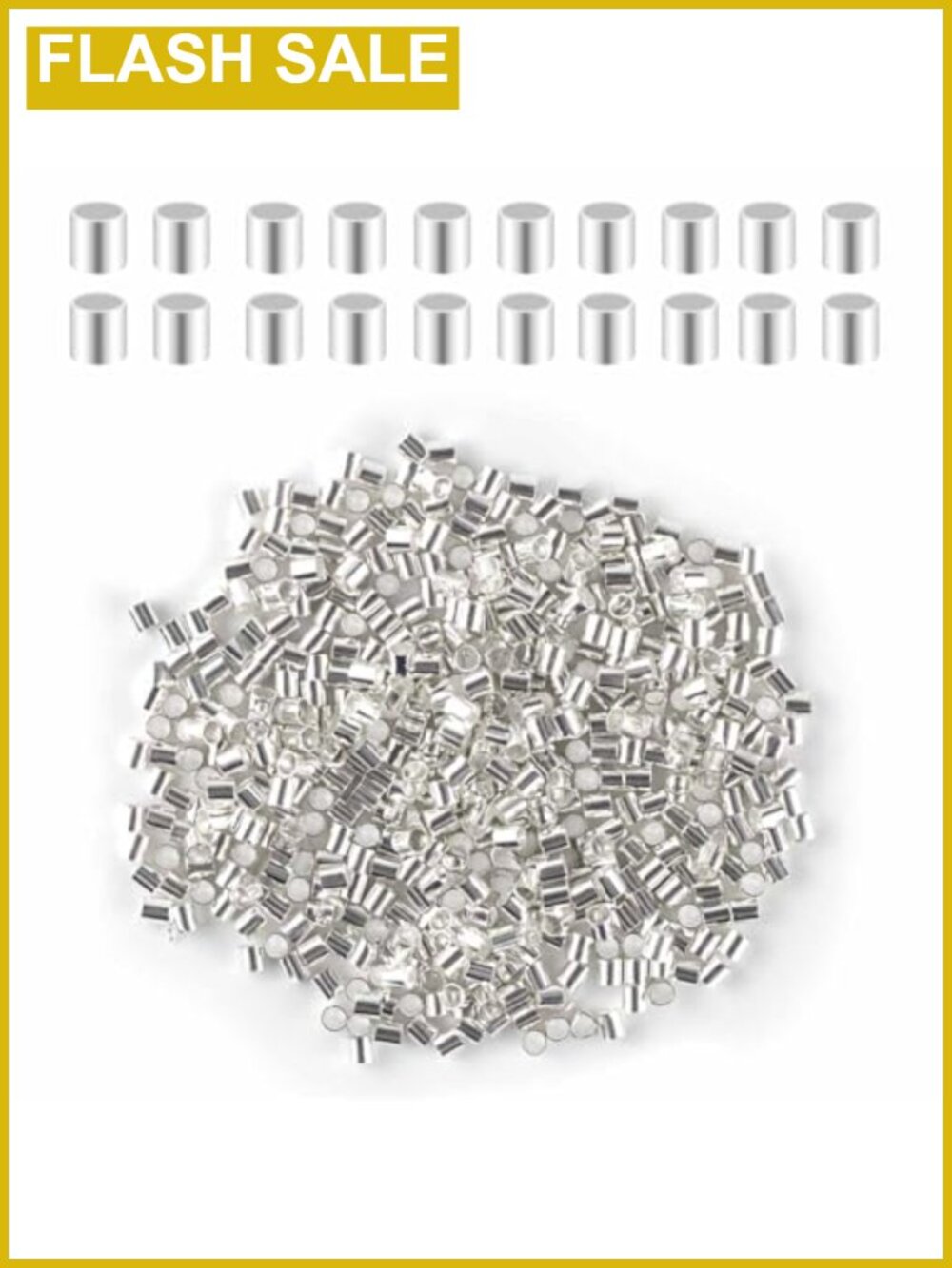 500 Pieces 2MM Brass Crimp Beads for Jewelry Making – DIY Necklace Bracelet